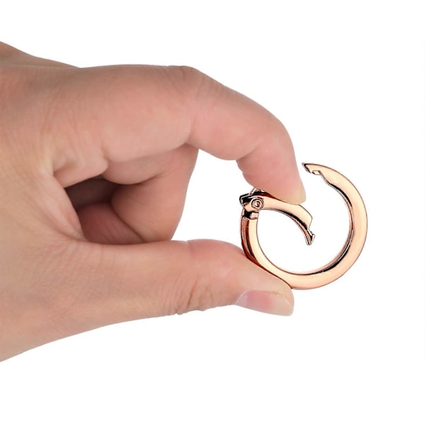 Metal Fjeder Snap Clip O Nøgleringe til Taskerem, Guld (LGL)