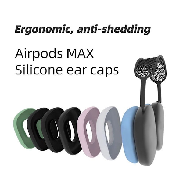 Fonken ersättningssilikonöronskydd för AirPods Max, hörlurskuddar, öronmuffar, skyddande fodral, headsettillbehör white