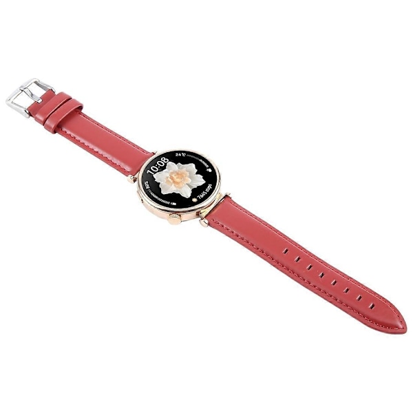 För Garmin Lily 2 Active Lily 2 Armband 14mm Topplager Nötskinn Läder Klockarmband - Brun Bambu LGL Multicolor Red