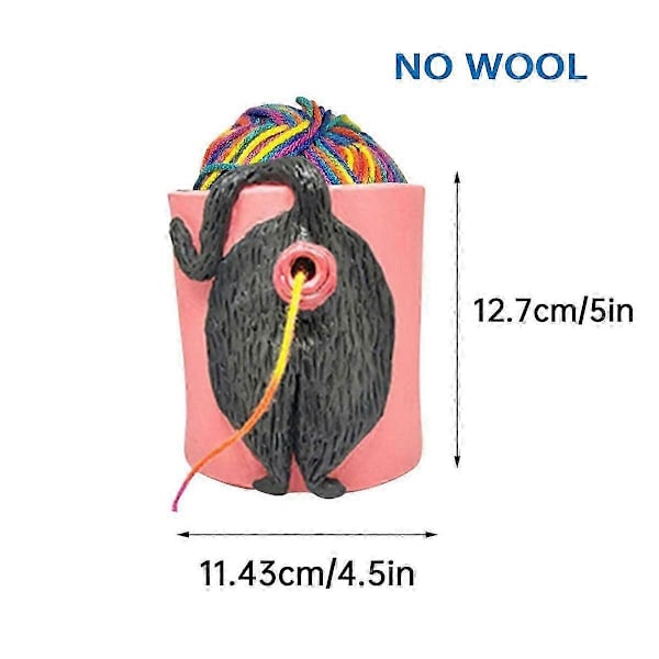 Garnskål med kattmotiv, konstverk med hål, garnkorg för virkning och stickning, garnhållare för skrivbord, sovrum C LGL As Shown