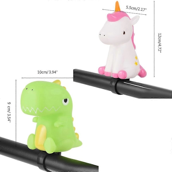 Söt Scooter Cykelklocka Kläm Cykelhorn för Barn Pojkar Flickor LGL Green dinosaur