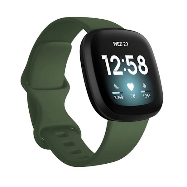 Värikäs rannekoru Fitbit Versa 3 -kelloon Pehmeä rannekoru Correa Fitbit Sense Versa3 -kellon rannekorutarvikkeet Tummanvihreä (LGL) Dark green L