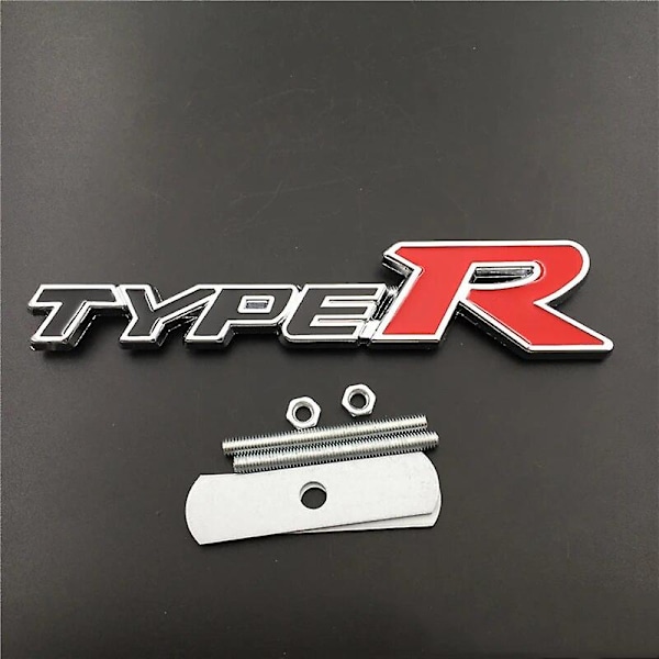 3D-metalli R-tyypin logon kirjain auton etusäleikköön Honda Civic Crv Hrv Accord Fit Fk8 Typer Type R -merkki tarra lisävarusteet Black Red
