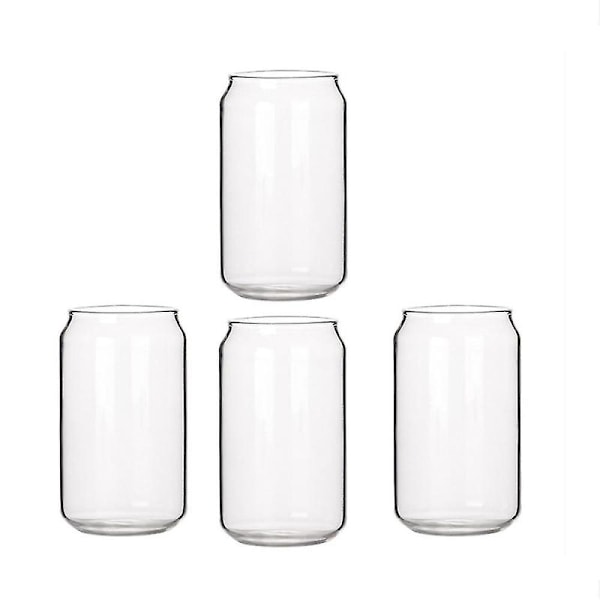 4 stk. dåseformet glas, moderigtigt vand, mælk, enkel kop, ølglas, shake-glas, dessertkop, cola-krus, 4 [L]