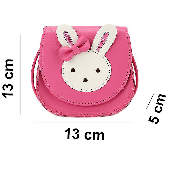 Pige skuldertaske, børn søde hare crossbody taske håndtaske mini prinsesse messenger tasker pung med justerbar rem til børn piger-JIE Rose red