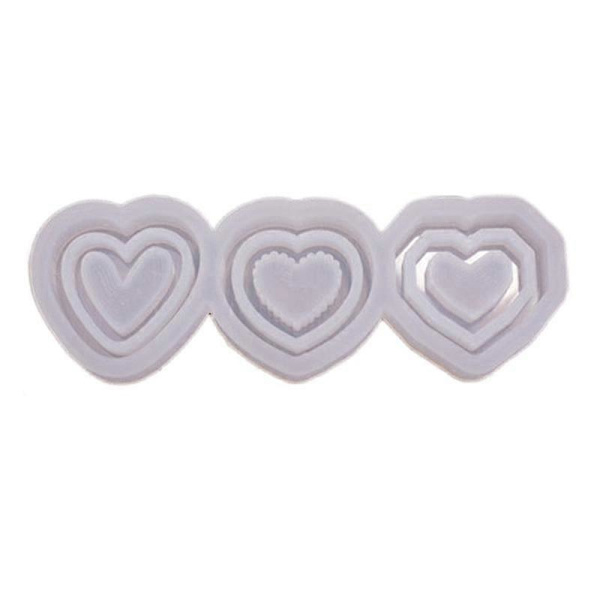 Love Epoxy Nøkkelringform Skinnende Blank Hjerteform Silikon Resin Former Diy (LGL)