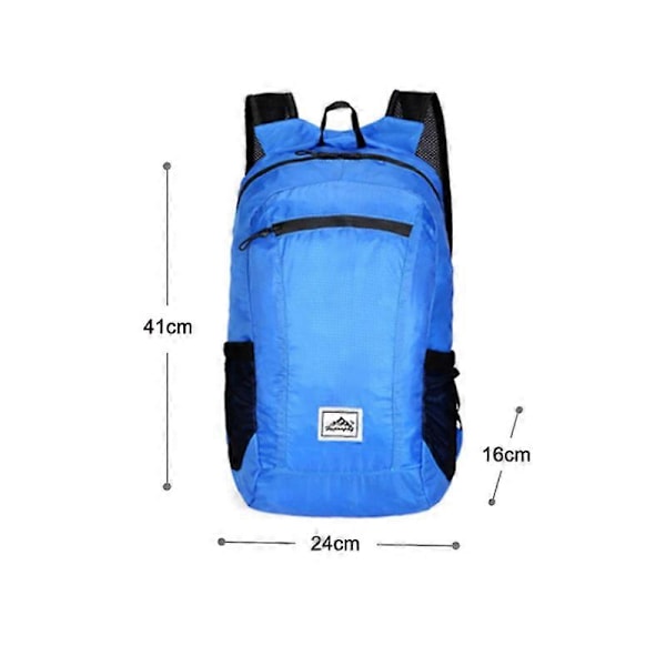 Vikbar ryggsäck, vandringsryggsäck, vattenavvisande lättvikts packbar ryggsäck LGL blue