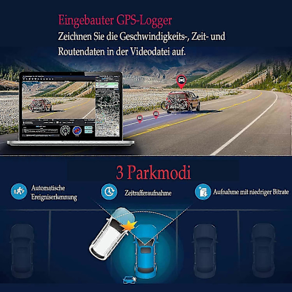VIOFO A119 V3 Dashcam 2560x1600P 2k med GPS-modul, 24 timmars buffrad parkeringsläge bilkamera endast, Quad HD IMX355 5MP Sensor HDR, Ultra Nig LGL style389