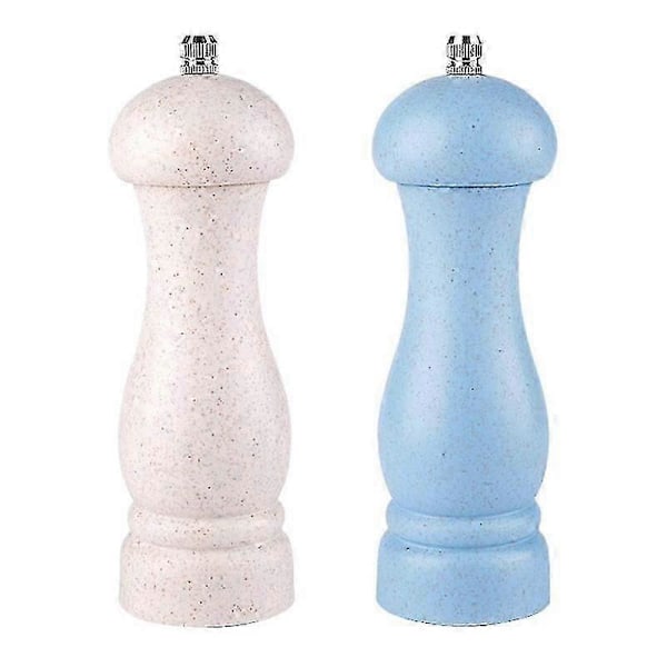 Högkvalitativ Salt- och Pepparkvarn i Ekträ med Justerbar Grovlek och Påfyllningsbar - GOOD LGL Off-white- light sea blue  col
