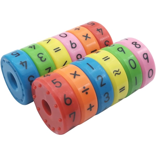 2 stk. Magnetiske Matte Leker Telling Abacus Tall Symboler Læringsverktøy Byggeklosser Spill for Barn, Tilfeldig Farge (LGL)