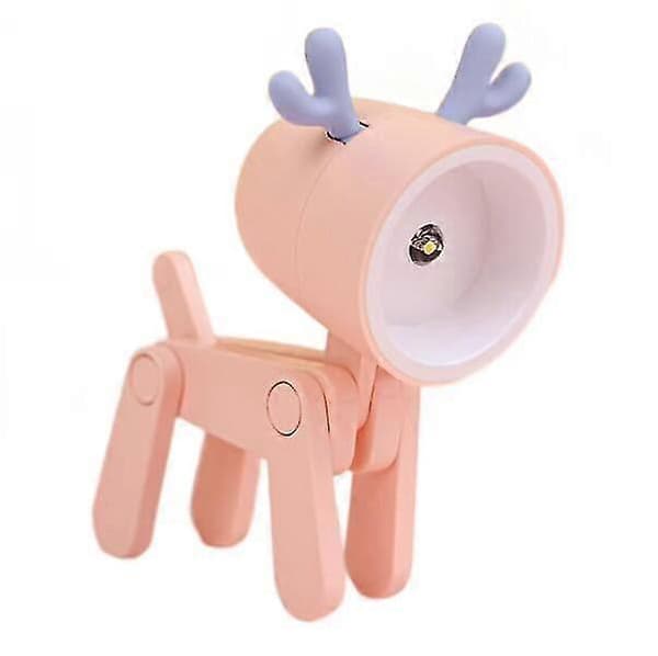 Nattbordslampe med hjort, rosa (LGL)