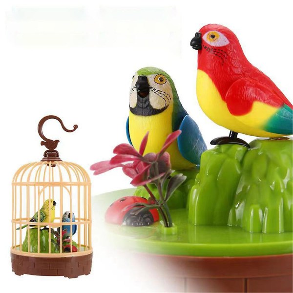 Talking papegøye elektrisk simulering papegøyer fugler med bur leker for barn gaver