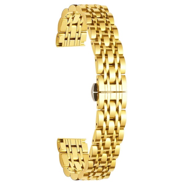 För Garmin Lily 2 Klockarmband 7-Pärlor 14mm Rostfritt Stål Ersättningsarmband LGL Gold