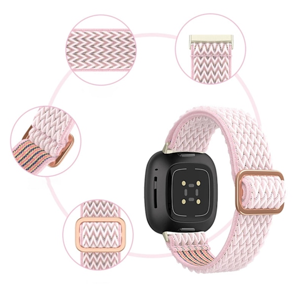 Nyloninen kellon ranneke Fitbit Versa 3/4 -kelloon (LGL) Grå Grå