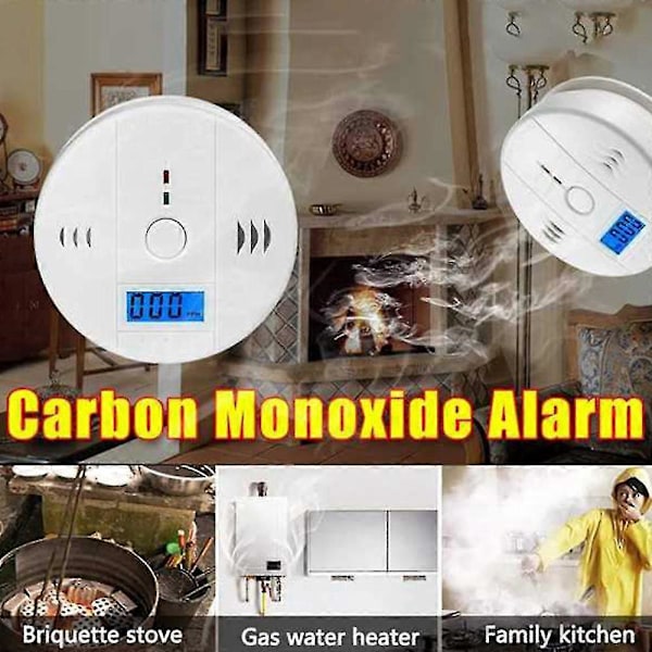 2st Kolmonoxid Detektor med Varningslarm CO Gas Monoxid Förgiftning Rök Gas Sensor Varningslarm Detektor LGL