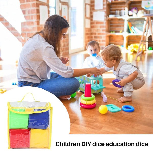DIY Education Spilleterninger, Pocket Cubes, Photo Pocket Foam Stabling Blocks - Sæt med 4[GL] five colors