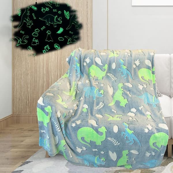 Barnas koselige teppe, mykt og luftig selvlysende teppe, senge-/sofateppe for jenter og gutter. (150 x 200 cm) (LGL)