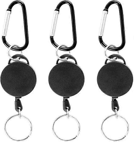 3-pack infällbar nyckelring (svart) (LGL)