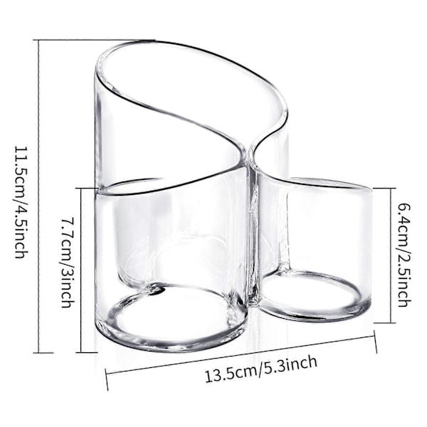 Makeup Børsteholder Organizer, 3 Slots Akryl Makeup Børste Organizer (LGL)