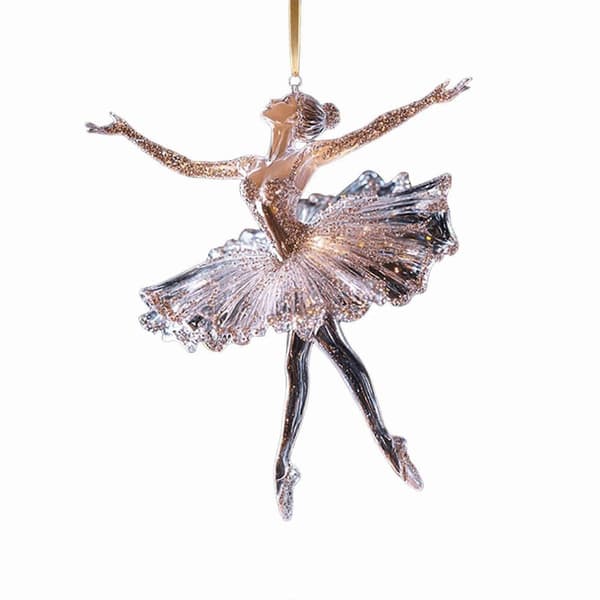 Glitrende Ballerina Julepynt 2D Akryl Ballerina Dans 3,5 tommer Ref: 6706 (LGL)