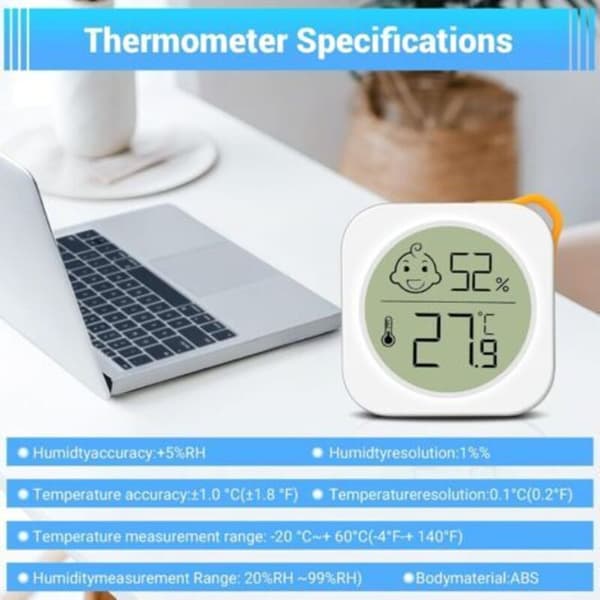 Set med 4 inomhustermometrar - Mini Digital LCD - Hygrometer - För vardagsrum, sovrum, kontor, barnrum, etc. (LGL)