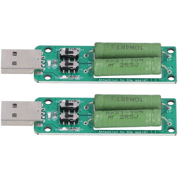 2 stk. USB-tester, kraftig tester, elektronisk testmodul, 1A, 2A, 3A afladningstilbehør (LGL)