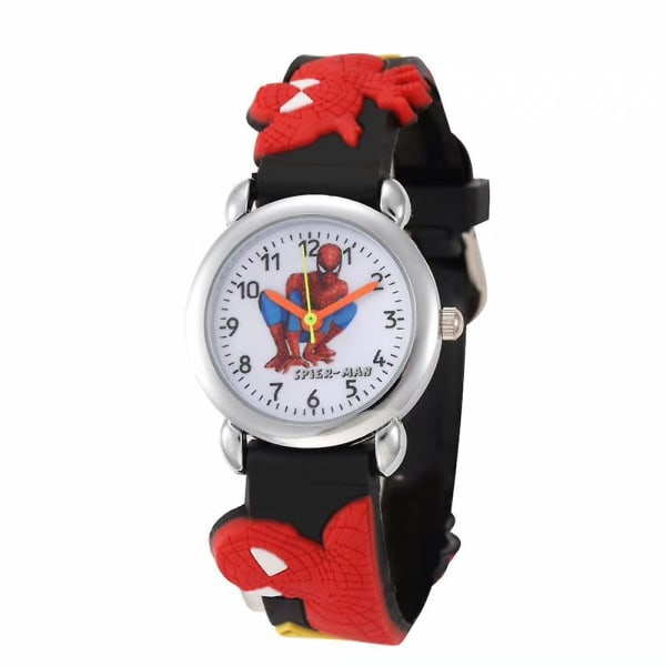 Barn Superman Spider-man Silikonklocka Superhjälte Klocka Gåvor [LGL] Black