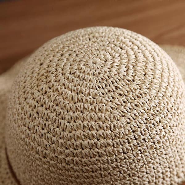 Hatte med bred skygge til kvinder, foldbare sommerhatte til stranden, beige (LGL)