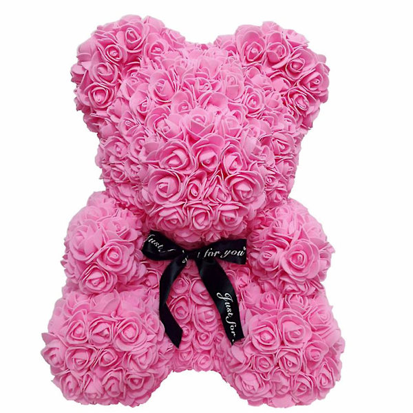 25 cm Skumrosbjörn Romantisk Blomsterbjörn för Alla Hjärtans Dag Födelsedag Bröllopsdagar LGL Pink