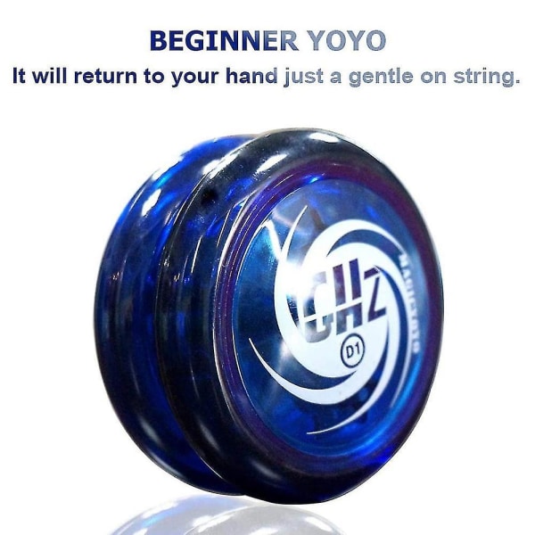 Responsive Yoyo D1 Ghz, professionel Looping Yoyos begynder med Yoyo Strings+finger +yoyo Taske, blå[GL]