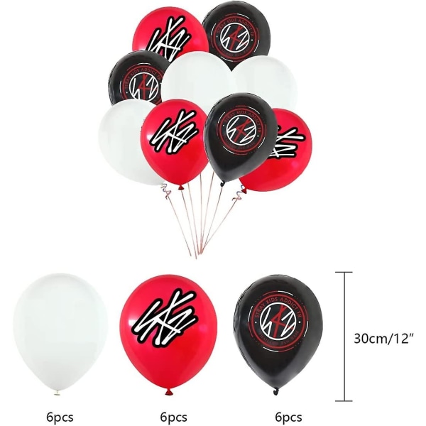 Stray-kids Fødselsdagsfest Supplies, Stray-kids Fødselsdagspynt Gavesæt - Stray-kids Banner,18stk Balloner,kage Toppers,21stk Cupcake Toppers Pr.