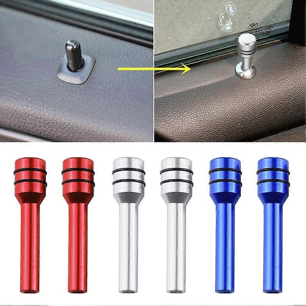 2 st Bil Fordon Universal Innerdörr Låsstift Aluminiumlegering Dragstift Knoppar (LGL) Red