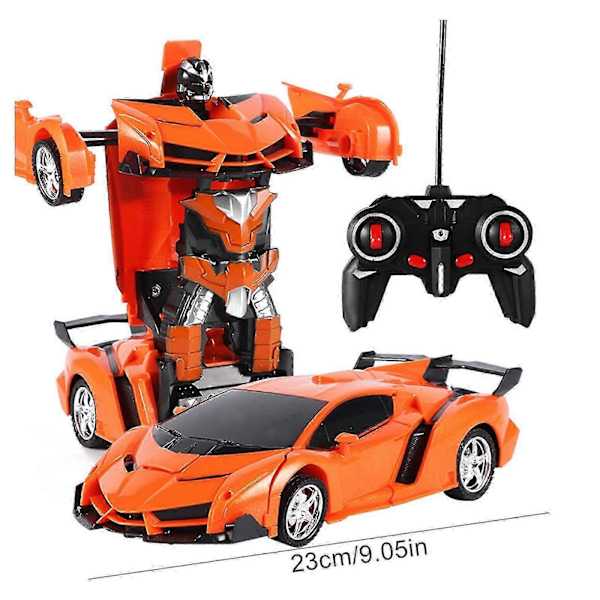 Transformer Fjernkontrollbil - RC Biler, Ett-knapps Transformering, 360 Rotasjon Drifting, Gave til Barn 3+ LGL orange