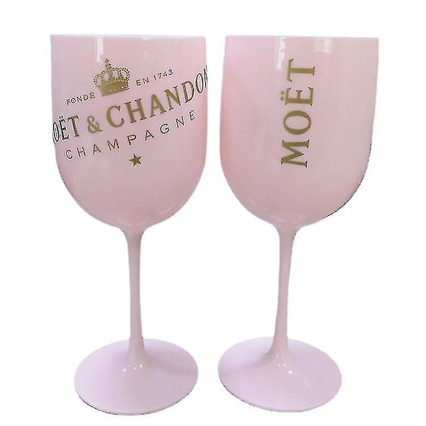 Hvide/lyserøde Moët Chandon plastikglas - festlige vinglas til champagne Pink 4pcs