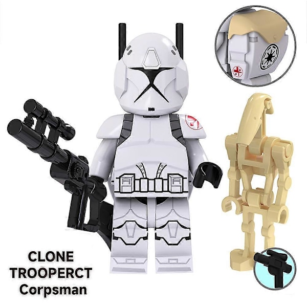 8 st Star Wars Minifigurer Byggklossar Leksakssats 1.77 tum Stridsdroider Klontrupper Actionfigurer Samlarobjekt Byggset för Pojkar Barn