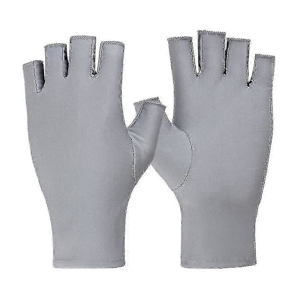 UV-beskyttelse Fingerløse Handsker Letvægts Strækbare Solbeskyttende Fingerløse Handsker Til Udendørs Sport f74 LGL Light Grey