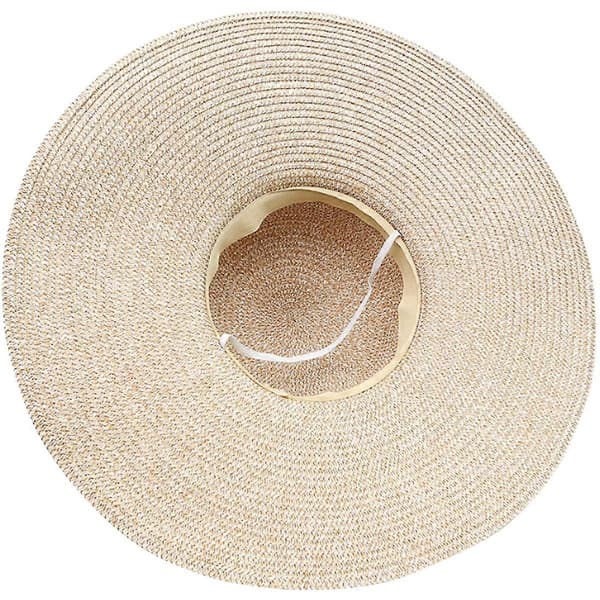 Dame Bredskygget Stråhat Foldbar Solhat UPF 50+ (Beige) (LGL)