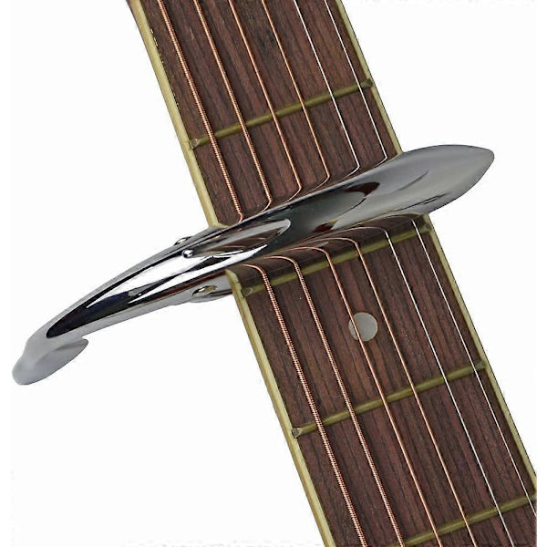 Shark Capo, Zink Legering Tonklämma för Akustisk, Folk, Elgitarr och Ukulele (Silver) (LGL)