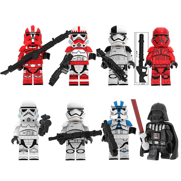 Clone Troopers Commander Minifigurer Star Wars byggklossar Leksaker 8PCS