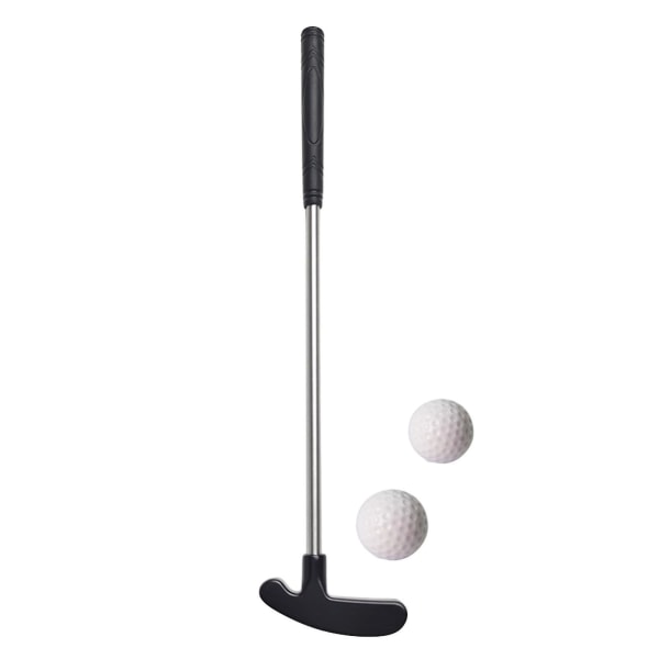 1 Set Mini Golf Putter Club med 2 Golfbollar Tpr Grip Höger Vänsterhänt Rostfritt stål Golfklubba Barn Vuxna Bordsspel Golf Putter Trainin[GL] Black one size