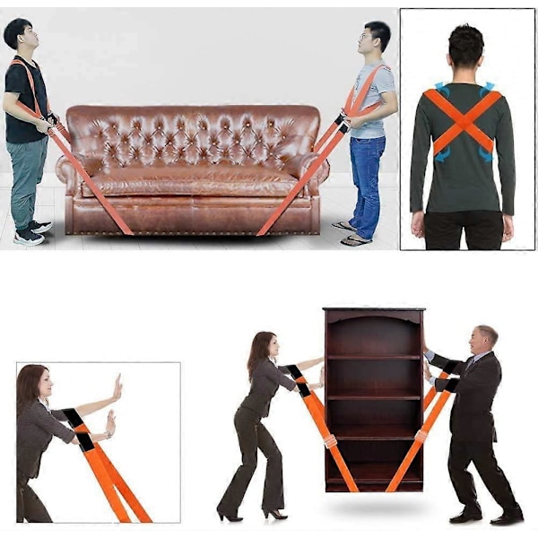 2-Personers Løfte- og Bæresystem, Løfte- og Bærestrop - Nem Løftning, Bæring, Flytning af Møbler, Husholdningsapparater LGL As shown As shown