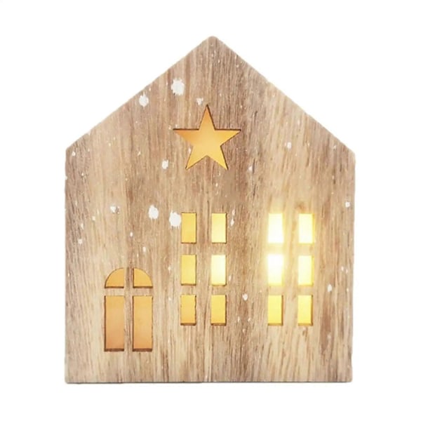 Jul Trähus Dekor Jul LED Ljus Trähus Dekor Julfest Tillbehör Inomhus Heminredning Dekorativt Hus LGL A CHINA