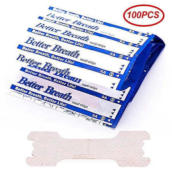 100 stk. Better Breath Næsestrips Right Aid Stop Snorken Næseplaster God Søvnplaster Produkt Lettere (LGL)