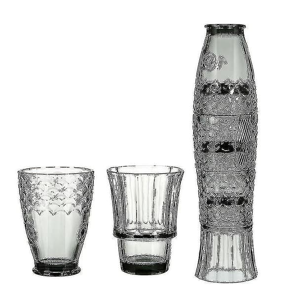 Koi Stack Ass Set Fiskformad Gobelet Kopp Cocktail Ölglas Stapelbara Dricksglas Set Glasvaror (LGL) Black