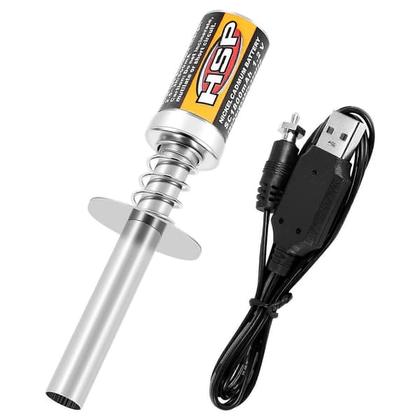 RC Nitro 1.2 V 1800Mah Genopladelig Gløderørsstarter DC USB-oplader til Gas Nitro Motor Power 1/10 (LGL) As Shown