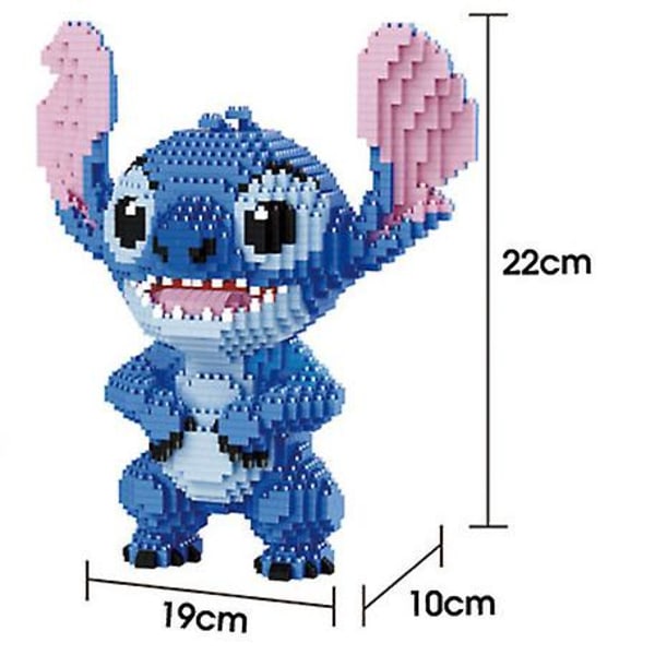 Stitch Plast Byggkloss Pussel Leksak Perfekt Present För 7-12 Åriga Pojkar & Flickor Höjd 22cm Antal Klossar: 2300st [GGL]