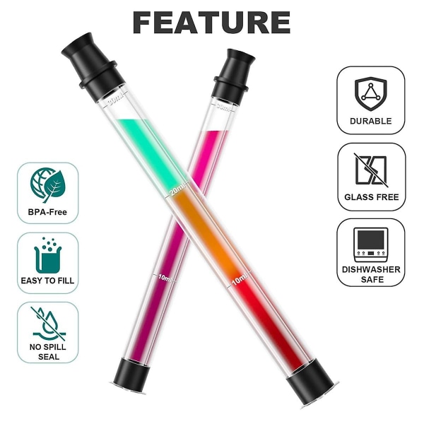 Shot Straw, Shot Tube Holder Drikker Straw For Strand Basseng, Fester, Passer Alle Standard Flasker, , Oppvaskmaskin Safe