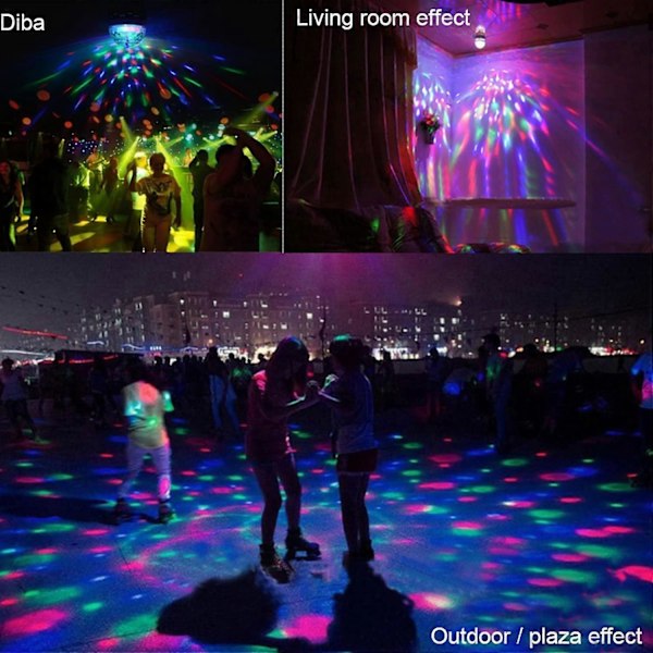 3W E27 RGB Triangel Ljuskällor Färgskiftande Kristallkula Effekt DJ LED (LGL)
