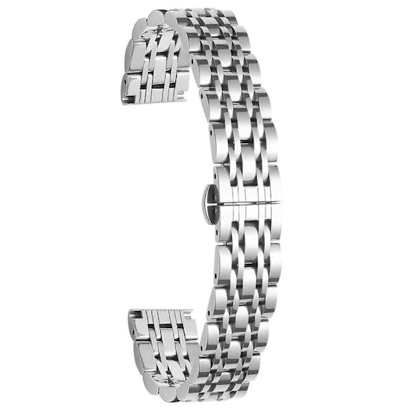 För Garmin Lily 2 Klockarmband 7-Pärlor 14mm Rostfritt Stål Ersättningsarmband LGL Silver