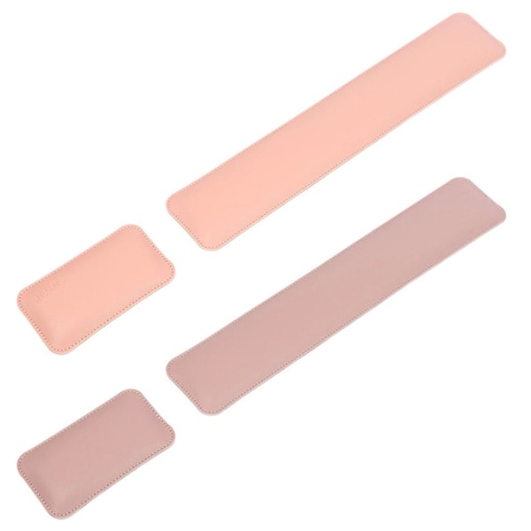 Dubbelsidig PU Läder Mus Handledskudde Tangentbord Handledsstöd Bricka Musmatta LGL Pink and silver